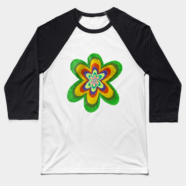 Abstract Flower Baseball T-Shirt by Amanda1775